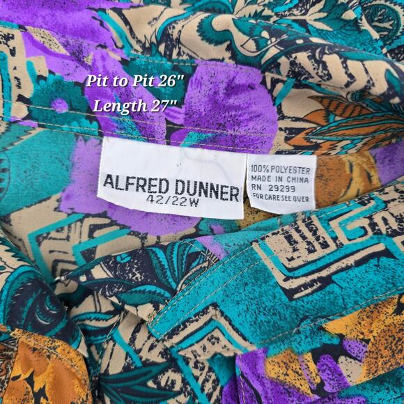 Vintage Alfred Dunner Blouse 22W – Bold Floral Geometric Print - Picture 5 of 6